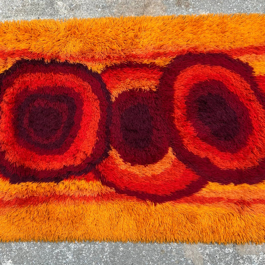 Rare Vintage 70s Danish Modern RYA Wool Rug